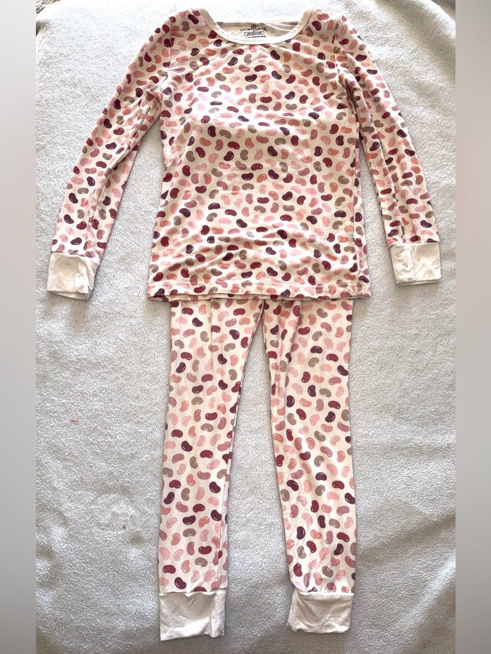 Caden Lane 2-piece bamboo pajama set in jellybean print, size 5/6